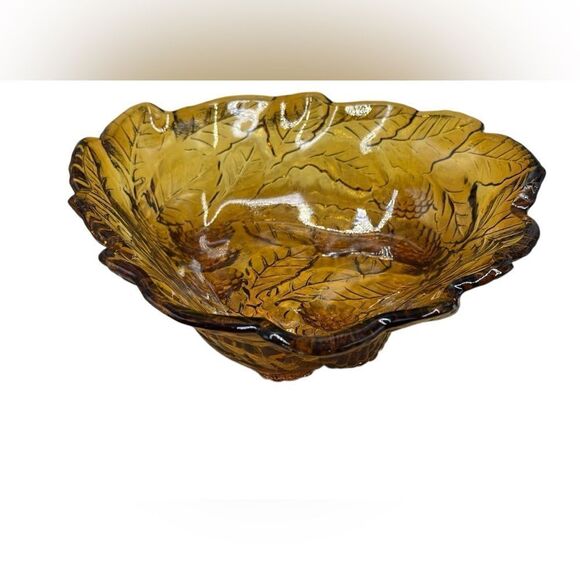 Vintage Indiana Carnival Amber glass vintage loganberry entryway catch up - Picture 7 of 8